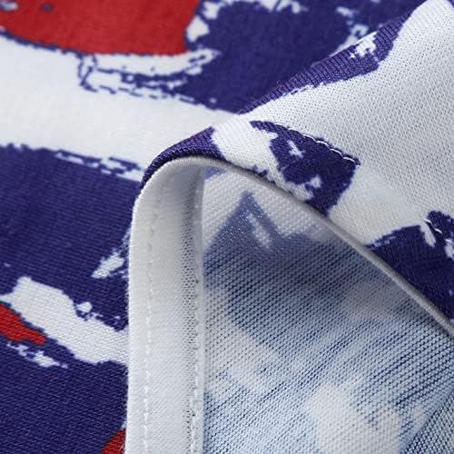 Patriotske košulje za žene USA zastave Ljetni kratki rukavi O vratni košulje pruge kravate boje labavi fit casual zabavni bluza bluza