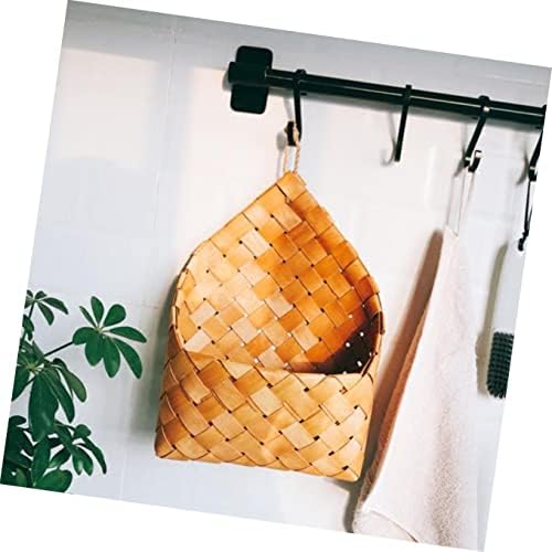 2pcs pletena džepna vrećica za užad biljke kućna kupaonica drveni spremnik držač košare organizator slova košara za pohranu u hodniku