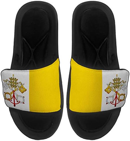 Expressitbest Jastuk klizanja sandala/dijapozitivi za muškarce, žene i mlade - zastava Vatikana - Gradska zastava Vatikana
